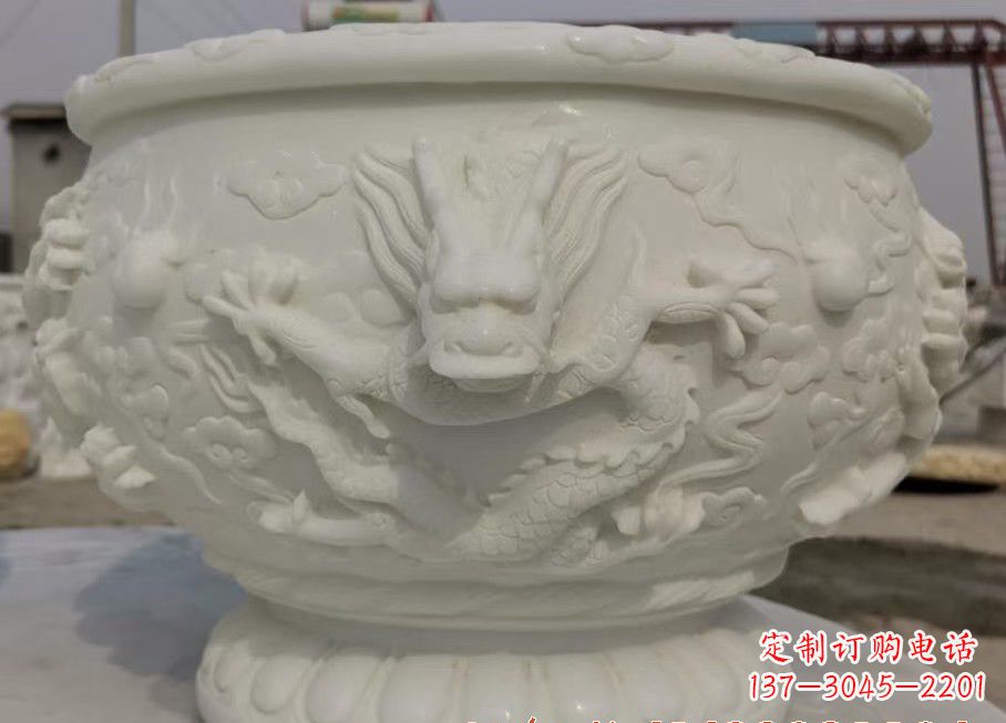 保定中领雕塑汉白玉龙鱼缸雕塑,是由专业雕塑定…