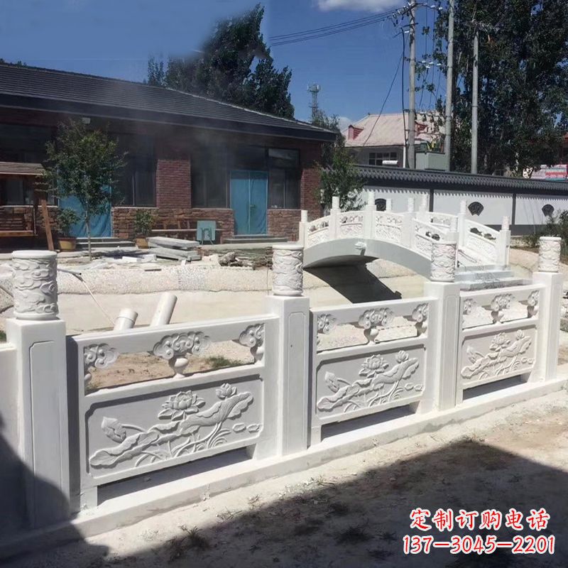 保定汉白玉精美手工栏板雕塑