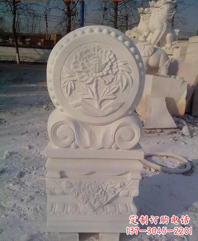 保定汉白玉门墩
