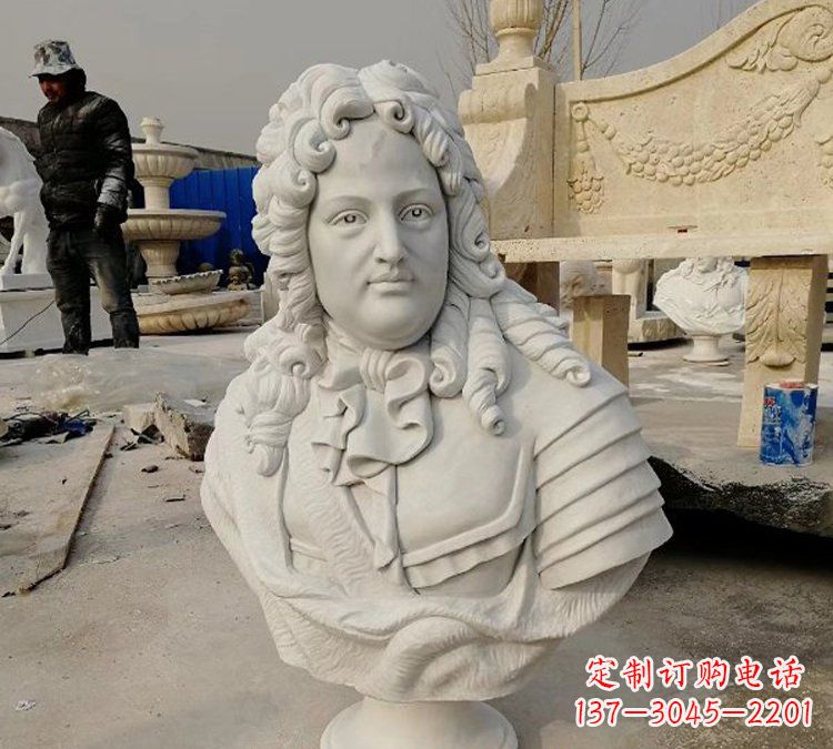 保定汉白玉牛顿头像雕塑,尊享经典