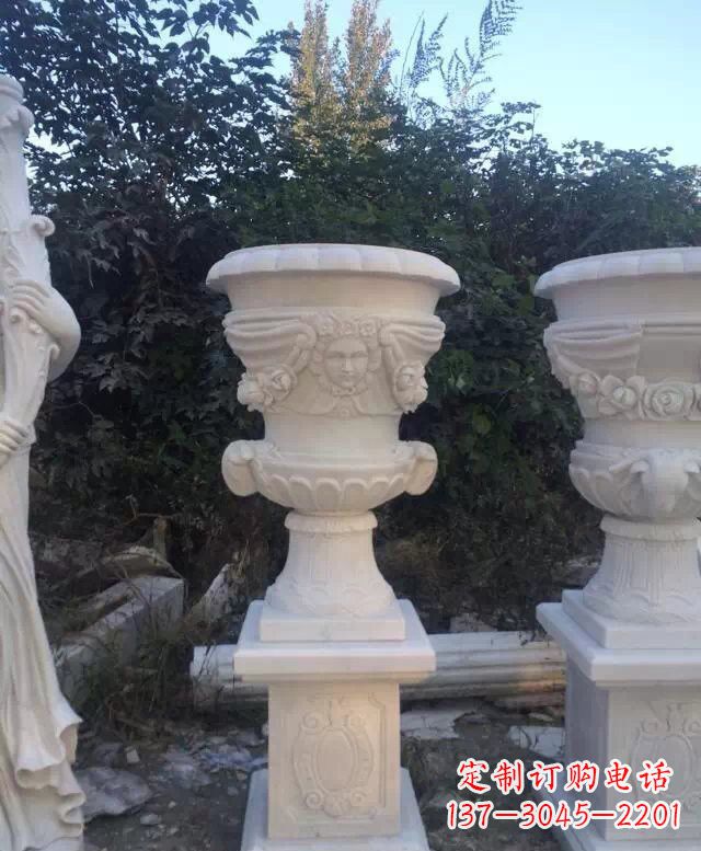 保定汉白玉艺术雕塑花盆