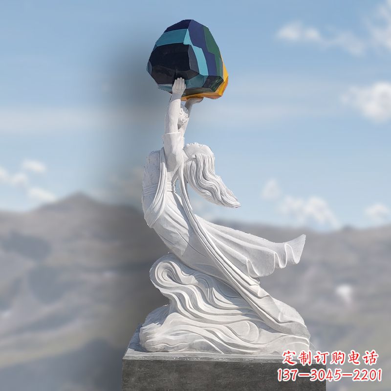 保定领雕塑精美雕刻的女娲补天石雕塑