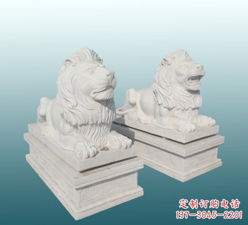 保定汉白玉狮子雕塑，来自中领雕塑精美设计