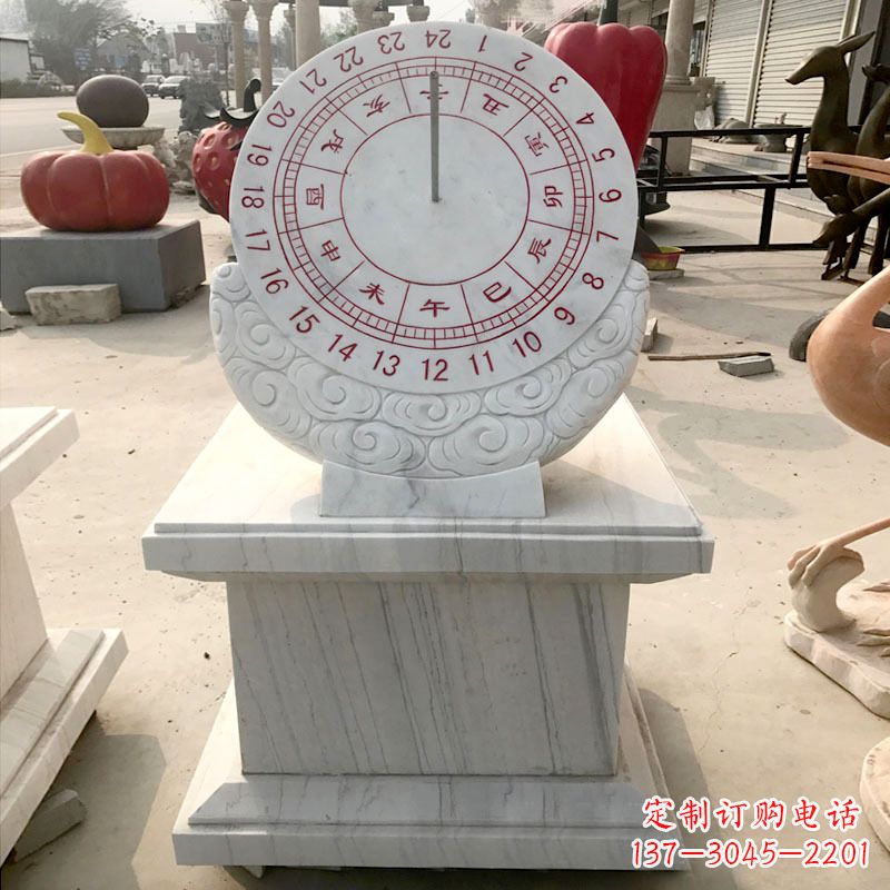 保定精美汉白玉日晷石雕,给您带来精致的收藏价值