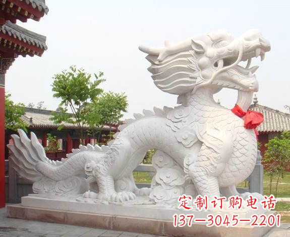 保定汉白玉生肖龙雕,精致传承岁月之美