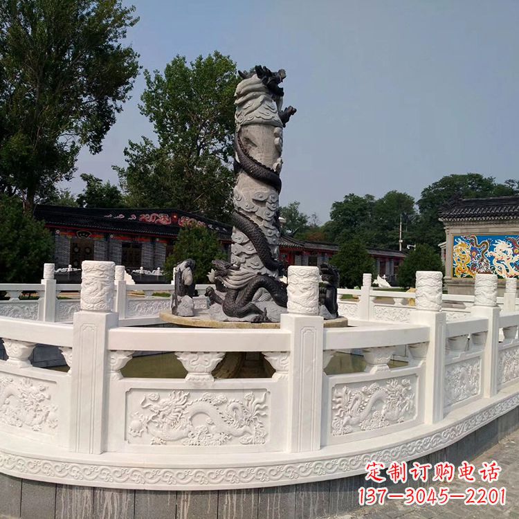 保定汉白玉石雕栏板护栏