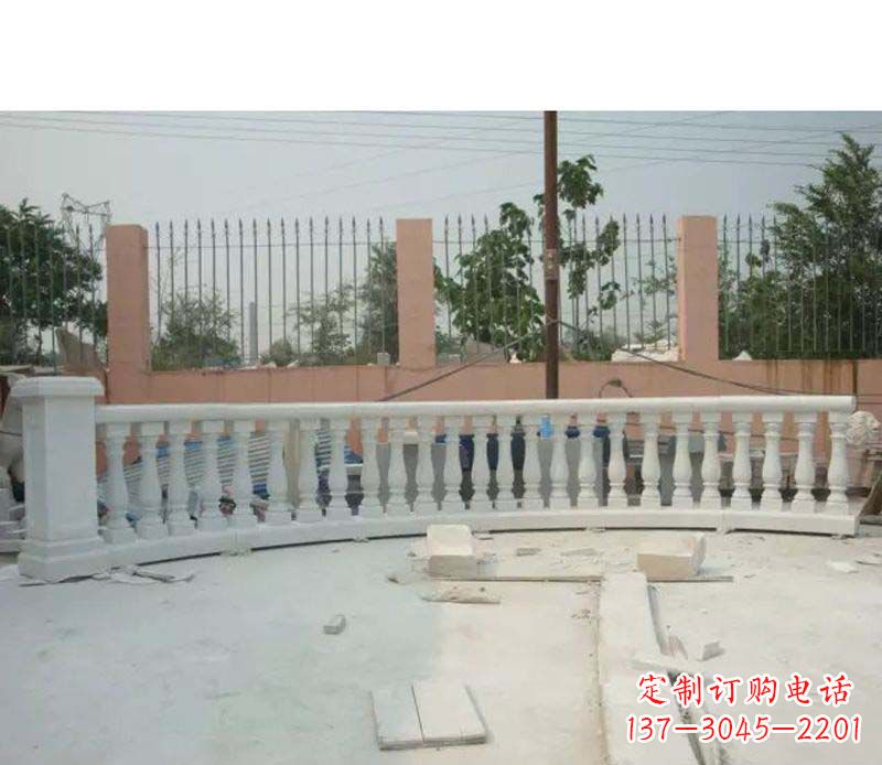 保定精致白玉石栏杆雕塑