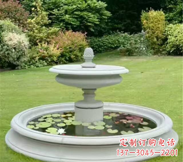 保定汉白玉双层喷泉雕塑
