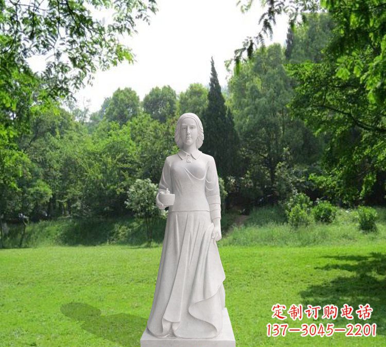 保定纪念南丁格尔的经典白玉雕塑
