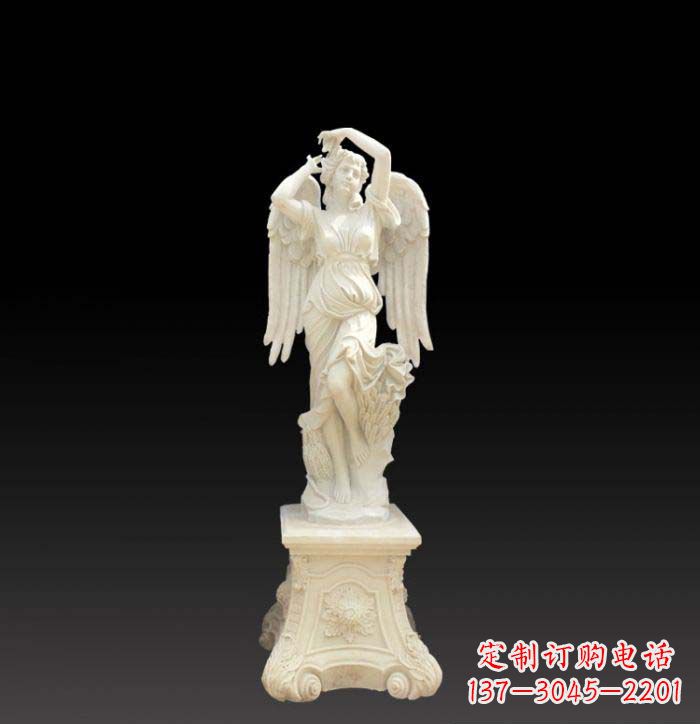 保定汉白玉西方天使人物摆件石雕