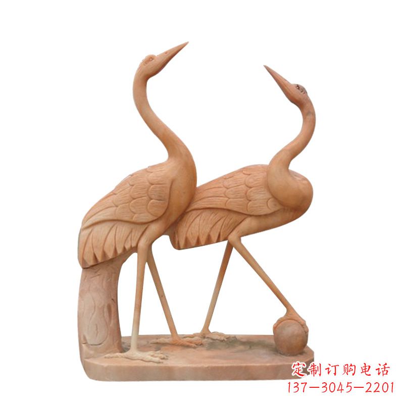 保定汉白玉花仙鹤雕塑,是来自中领雕塑的一件精…