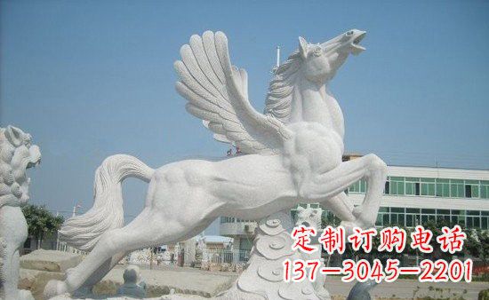 保定精美祥云飞马石雕,古朴大气