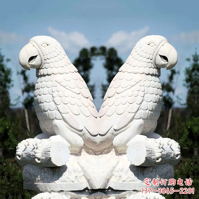 保定汉白玉鹦鹉石雕，令你赏心悦目