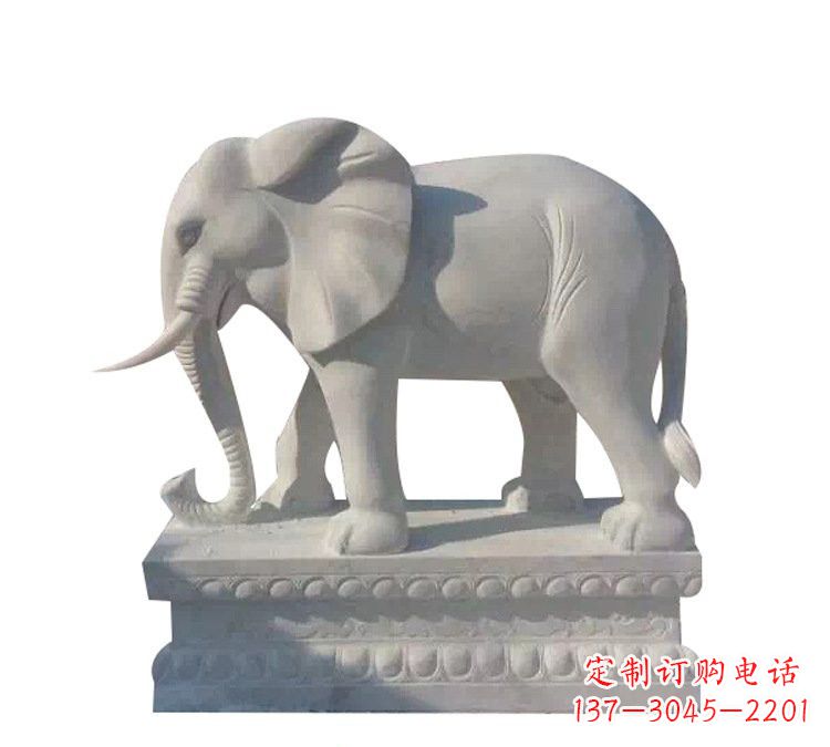 保定精美绝伦的汉白玉大象雕塑