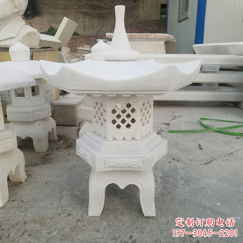 保定汉白玉中式石雕灯笼