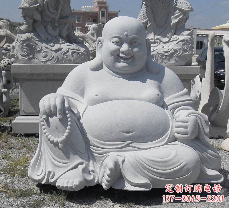 保定精美高雅的汉白玉弥勒佛雕像
