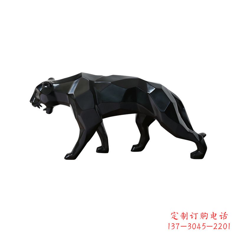 保定黑色魅力,豹子玻璃钢雕塑