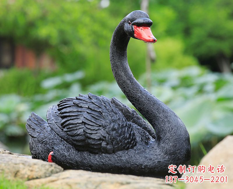 保定精致高端的黑色天鹅雕塑