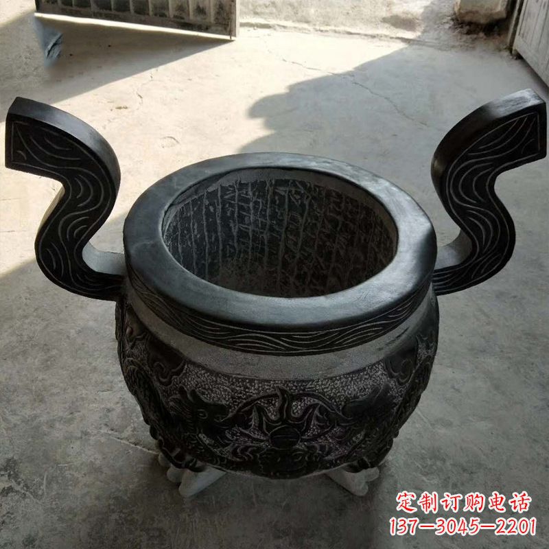 保定中领雕塑:非凡的黑色石头香炉雕塑