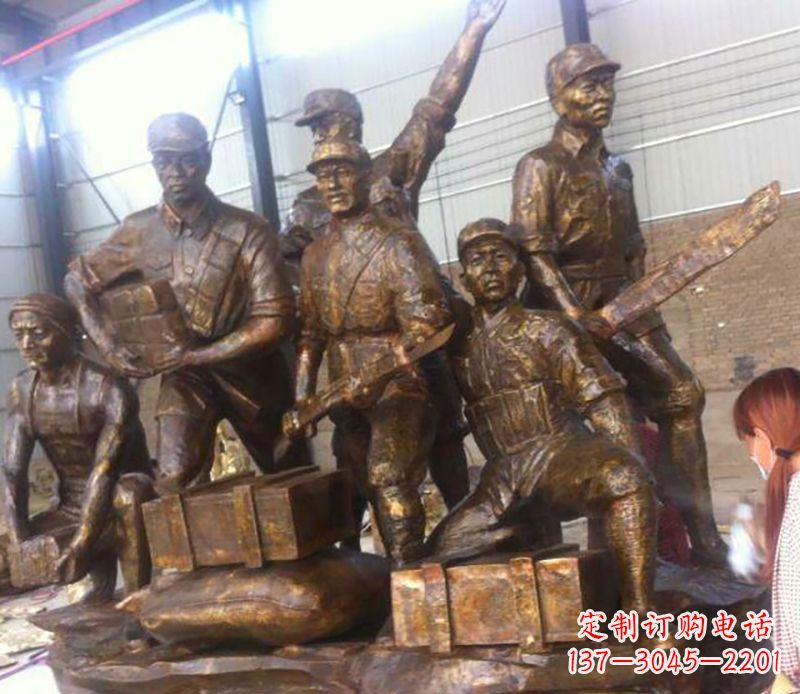 保定把热血历史纪念永久铸就——红军雕塑