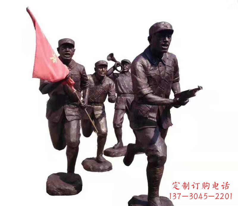 保定传承热血精神，纪念红军英雄：红军人物雕塑