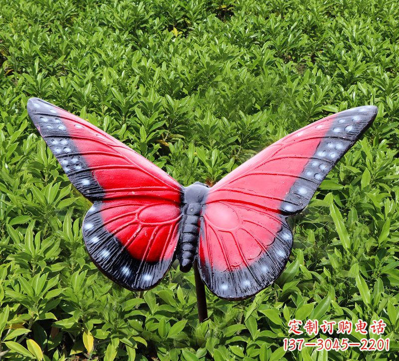保定红色玻璃钢蝴蝶雕塑