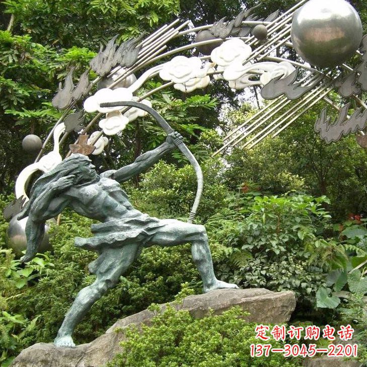 保定华夏传统精美后羿射日雕塑