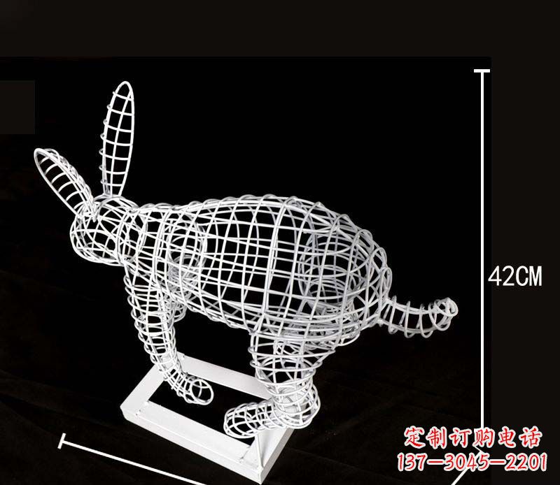 保定全新上市!不锈钢镂空兔子雕塑