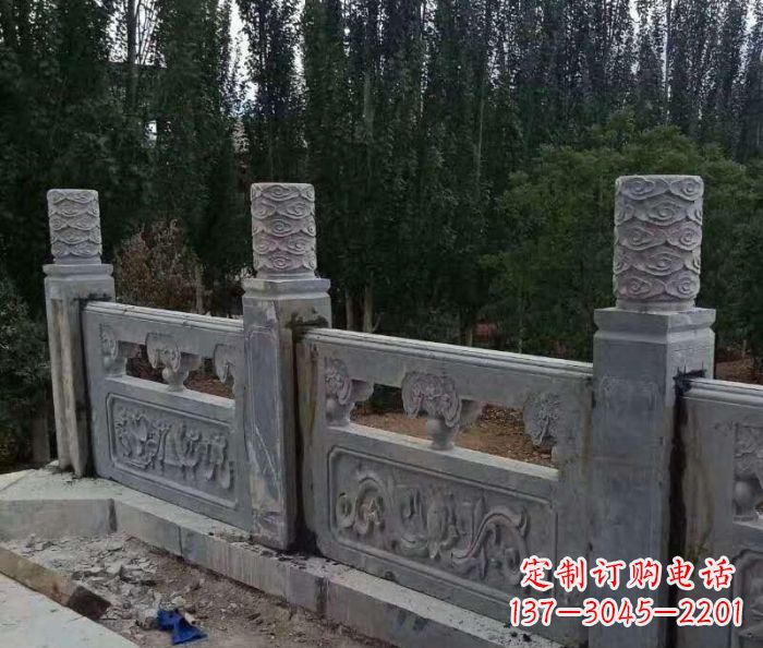 保定定制石质护城河栏板雕塑