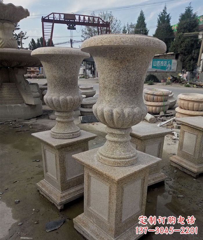 保定花岗岩欧式花钵小区石雕花盆