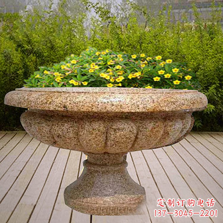保定花岗岩欧式园林花盆雕塑