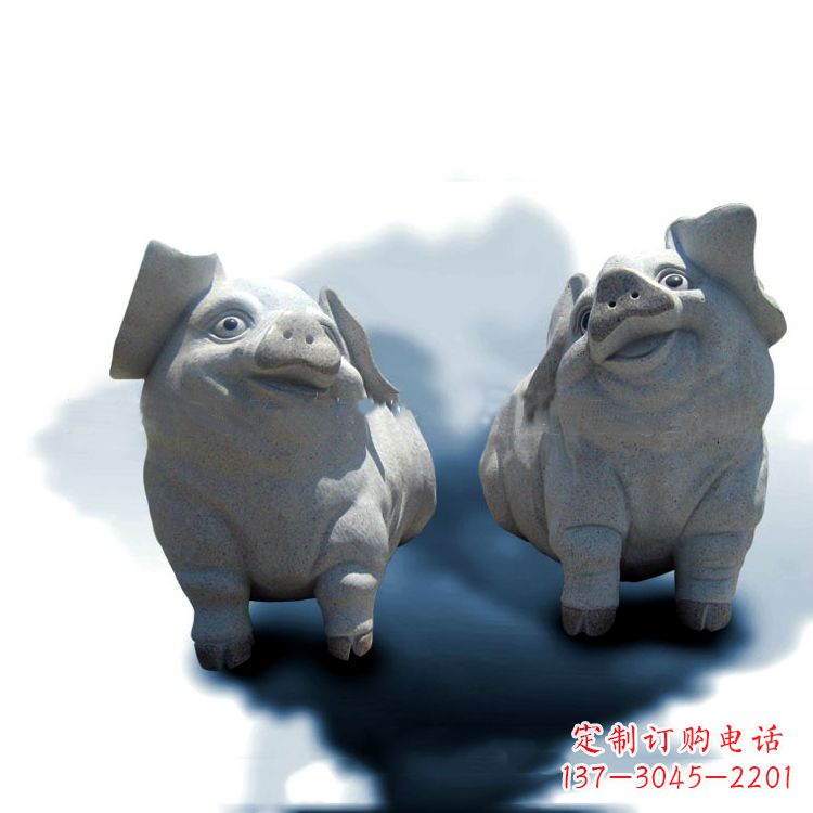 保定花岗岩动物雕塑-可爱的福猪