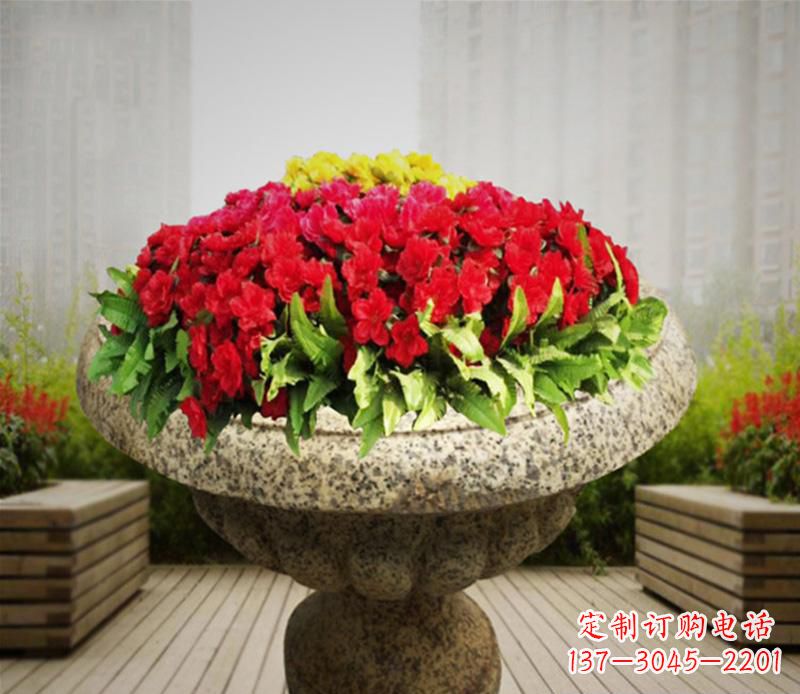 保定花岗岩小区景观花盆雕塑:精美艺术设计