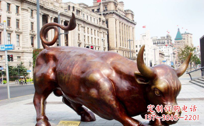 保定华尔街牛招财牛铜雕,拥有力量的象征