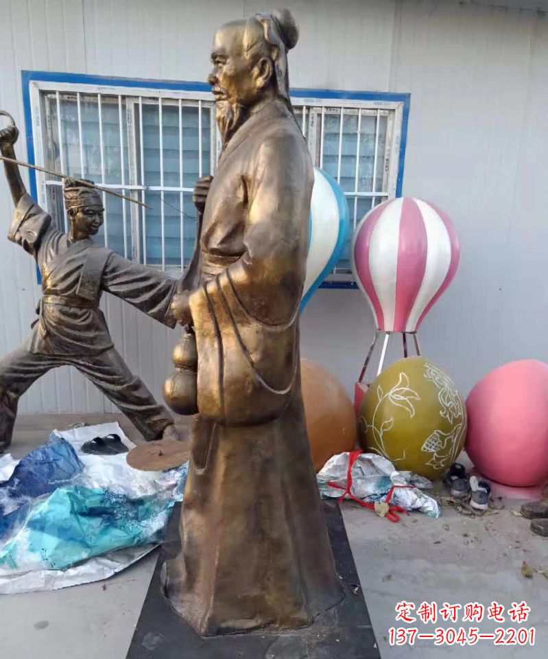保定传承中医华佗的传奇—华佗名医铜雕
