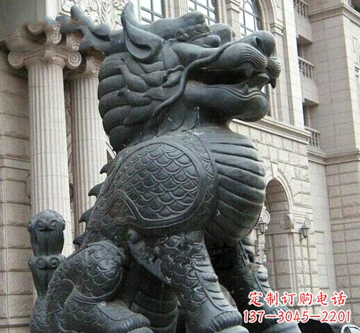 保定富有神韵的煞铜麒麟雕塑