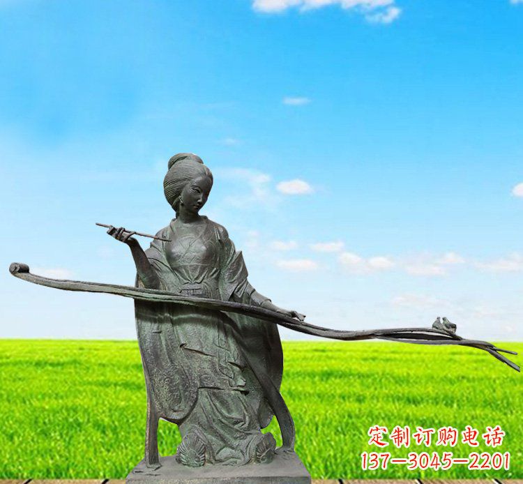 保定画画的古代美女铜雕
