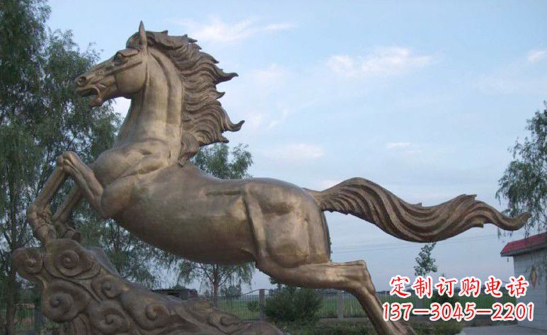 保定完美雕刻的黄铜马雕塑