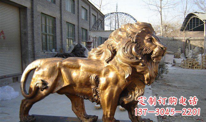 保定黄铜精美西洋狮子铜雕