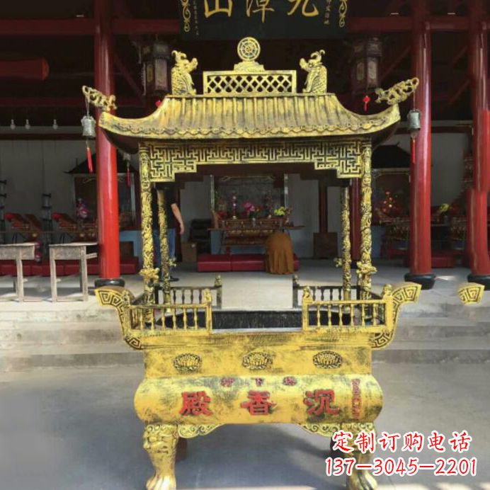 保定艺术之美,黄铜香炉雕塑