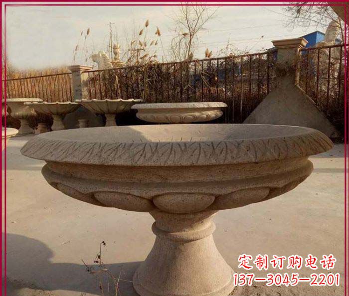 保定黄锈石花盆雕塑，让花园更加美丽