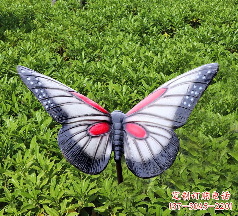 保定灰黑色仿真蝴蝶玻璃钢铸造雕塑