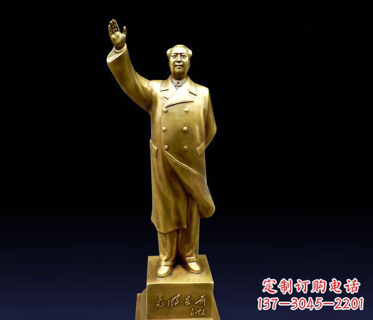 保定挥手的主席广场铜雕景观雕塑 (2)