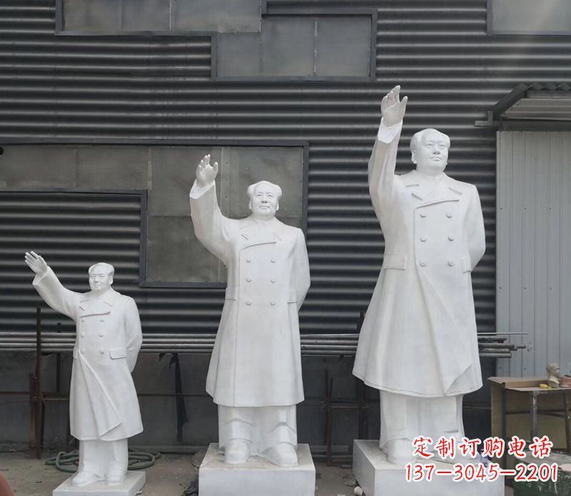 保定追随主席足迹,收藏挥手毛主席校园伟人石雕