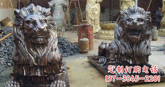 保定汇丰铜狮子雕塑,令人叹为观止