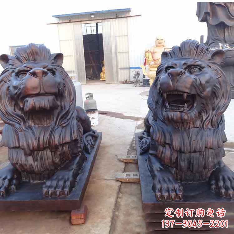 保定汇丰银行狮子雕塑,精美雕塑展示您的财富