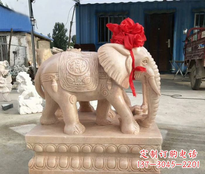 保定欣赏晚霞红,给家里添大象雕塑