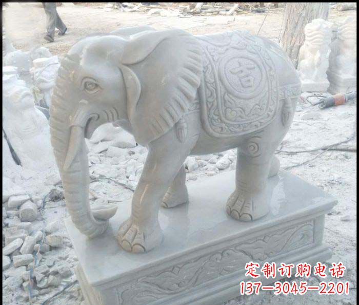 保定高端大象汉白玉雕塑