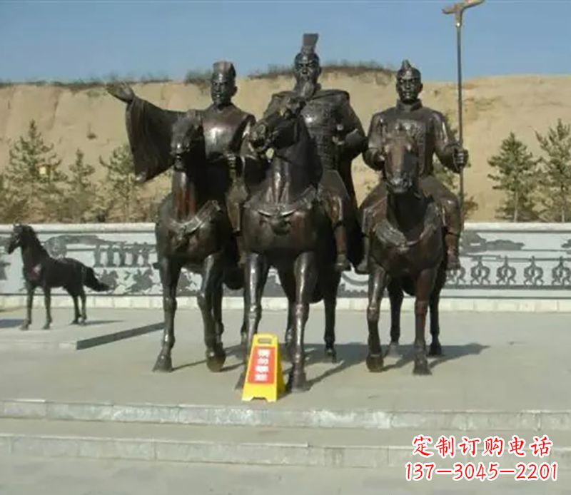 保定中领雕塑:骑马广场铜雕作品