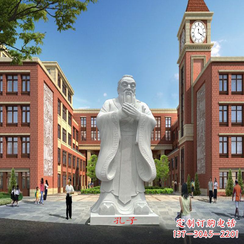 保定胶州东湖孔子雕像
